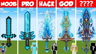 Minecraft DIAMOND SWORD HOUSE BUILD CHALLENGE  NOOB vs PRO vs HACKER vs GOD  Animation [upl. by Couture]