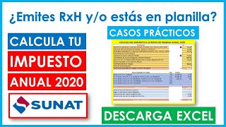 Renta anual de renta de Cuarta y Quinta Categoría 2020  Sunat Cálculo del Impuesto Anual 2020 [upl. by Nyleak75]