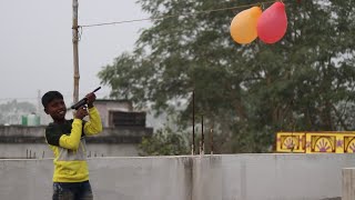 Today we burst ten balloons with the help of air gun Review Video  Hindi Video Sen Technical [upl. by Dweck]