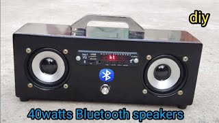 how to make 40 watt bluetooth speaker at home [upl. by Tullius]