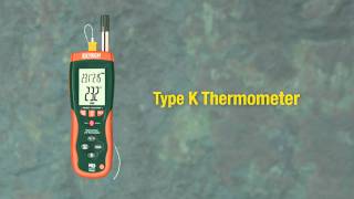 Extech HD500 Psychrometer with Infrared Thermometer  Demo [upl. by Santiago765]