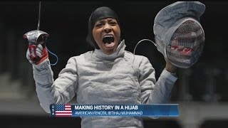 Ibtihaj Muhammad makes US history wears hijab in Olympics [upl. by Atin]