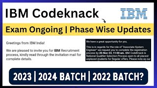 IBM Hiring 2023  2024  Exam Mail Update  Latest Updates Phases Wise Process  IBM Codeknack [upl. by Ivzt]