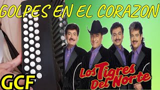 GOLPES EN EL CORAZON TIGRES DEL NORTE ACORDEON TUTORIAL SOL [upl. by Niveg]