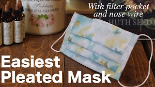 Very Easy Pleated Face Mask Tutorial  For Beginners｜DIY Fabric Mask [upl. by Omar]