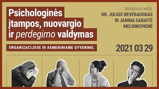 PSICHOLOGINĖS ĮTAMPOS NUOVARGIO IR PERDEGIMO VALDYMAS Organizacijose ir asmeniniame gyvenime [upl. by Edyaw479]