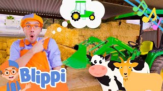 Blippis Tractor Song Blippi Educational Farm Animal Songs for Kids [upl. by Yelena]