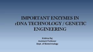 IMPORTANT ENZYMES IN GENETIC ENGINEERING rDNA technology MALAYALAM [upl. by Donnenfeld]