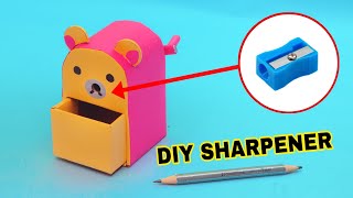 DIY cute Teddy pencil sharpener easy  How to make cute Sharpener box from cardboard [upl. by Machutte]