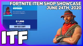 Fortnite Item Shop RARE DESPERADO SKIN IS BACK  MORE June 24th 2020 Fortnite Battle Royale [upl. by Osman]