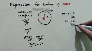 Bohrs radius Expression for Bohr Radius Class 11  Structure of Atom [upl. by Atelokin127]