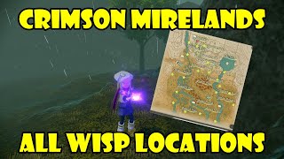 All Wisp locations in Crimson Mirelands Map with markings Pokemon legends Arceus [upl. by Aziar210]