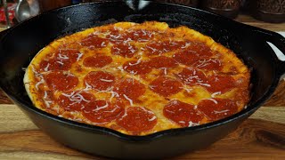 Pizza Done Easy In A Cast Iron Skillet [upl. by Solracnauj18]