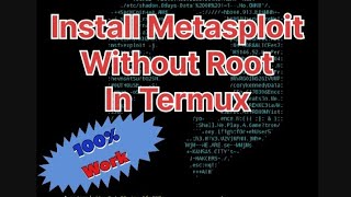 Install Metasploit Framework Without Root In Termux 100 Working [upl. by Cherida779]