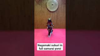 Nagamaki training in full Samurai armor armor samurai nodachi kenjutsu katana [upl. by Kcajyllib898]