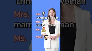 Miss Mrs Ms and Mister Learn the differences englishvocabulary vocabulary titles miss mrs [upl. by Lunna81]