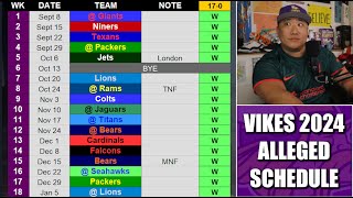 Reaction to the 2024 Minnesota Vikings Schedule 👀🔥 [upl. by Sybil]