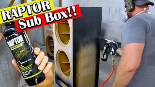 BEST Subwoofer Enclosure Finish Spray Raptor Liner Install on GSG Evolution Home Theater Sub Boxes [upl. by Harraf385]