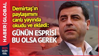 Nedim Şener Canlı Yayında Demirtaşın Seçim Paylaşımını Okudu Günün Esprisi Bu Olsa Gerek [upl. by Arze]