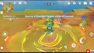 Genshin Impact 50 Destroy 4 Flowlight Targets Within 40 Second Natlan Challenge [upl. by Yttel18]