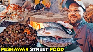 Aisi Angara Fish khai hai  Peshawar Street Food  Rambil Chapli Kabab at Taru Jabba Pakistan [upl. by Ahsenad]