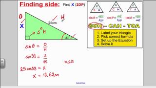 Trigonometry SOHCAHTOA GCSE Higher Maths [upl. by Israel]