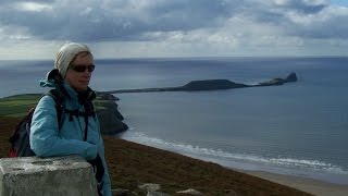 Rhossili Down And Worms Head Day Hiking Gower Peninsula Wales UK [upl. by Amekahs]