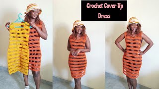 Crochet Beginner Friendly Bikini Cover Up DressQuad Stitch Mesh Bikini Cover Up Dress [upl. by Gregoor233]