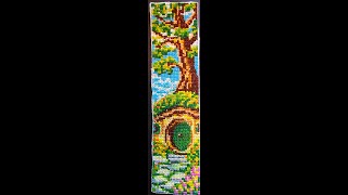 Cross Stitching a Bag End Bookmark [upl. by Kurt]