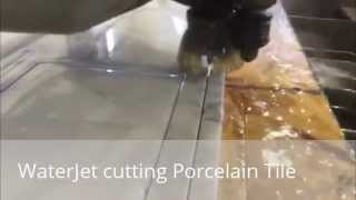 Porcelain Tile cut with WaterJet [upl. by Sirdna]