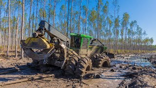 Does It Get Stuck Log Skidder Working in Swamp Conditions [upl. by Munt]