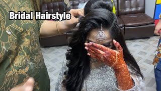 Front bridal hairstyle for long hair ​l kashees hairstyle  Waleema Hairstyle [upl. by Allisurd]