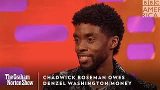 Chadwick Boseman Owes Denzel Washington Money  The Graham Norton Show  Friday  11pm  BBC America [upl. by Nnaeoj]