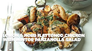 Lemon Herb Flattened Chicken with Root Vegetable Panzanella Salad [upl. by Sitruk]