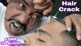 Crunchy Hair Cracking Head Massage With Neck Crack amp Ear Crack By Asim Barber  ASMR Binaural Audio [upl. by Sirron]