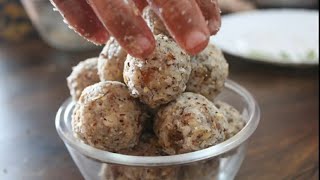 How to make coconut dryfruit laddu in simple way pan aroma [upl. by Asined164]