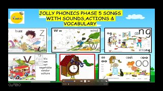 JOLLY PHONICS GROUP 5 zwngvshortamplong ooSONGSSOUNDSACTIONS AND VOCABULARY [upl. by Entruoc895]