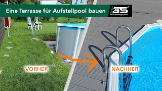 Eine Terrasse für einen Aufstellpool aus Aluminium Unterkonstruktion und WPCDielen bauen [upl. by Fafa792]