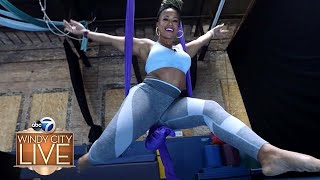 Aerial silks class takes Windy City LIVE hosts Val Warner Ryan Chiaverinis fitness to new height [upl. by Ikeda]