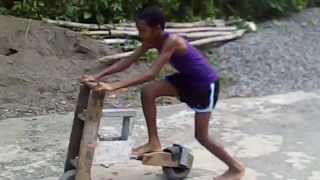 youth in epsom jamaica build wooden bike [upl. by Ordisi]