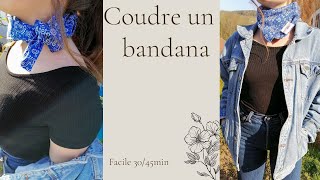 DIY coudre un foulard bandana  créer une étiquette [upl. by Barton]