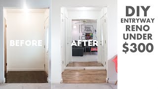 DIY Entryway  Foyer Renovation Under 300  Modern Builds [upl. by Lazar]