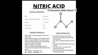 Nitric Acid  नाइट्रिक अम्ल   physical and chemical properties of nitric acid Uses of nitric acid [upl. by Glorianna]