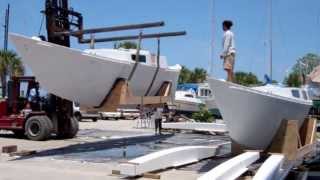 BoatSmith Delivers and Assembles Dexs Ariki Hulls and Beams [upl. by Ib]