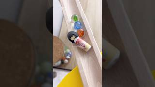 👘Tiny Japanese Kokeshi Doll ASMR Fun with HABA Circle Funnel Marble Run satisfying asmr fun [upl. by Nolrak]