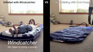 Huge Pool Float Demo Windcatcher vs Foot Pump [upl. by Ecyar]