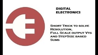 Short Trick to solve Resolution FullScale output Voltage and StepSize based Sums [upl. by Yerroc]