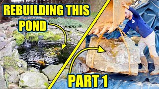 Saving a POND From Disaster 💧 🌊 Pond REBUILD amp Renovation Part 1 [upl. by Swagerty886]