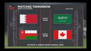 Oman vs Canada 6th T20I Match  Desert Cup T20 Series  2022 [upl. by Adamik]