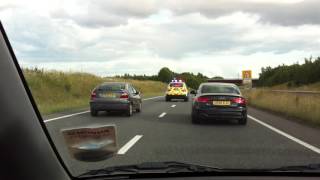 Widnes Police rolling roadblock managing traffic on motorway [upl. by Dorsman762]